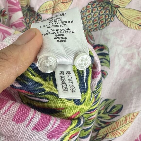 Tommy Bahama Women's Parc Linen Resort Coastal Tropical Camp Shirt Size XL Multi - Picture 11 of 13